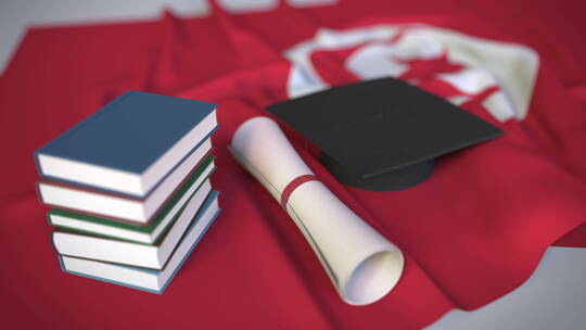 突尼斯国旗毕业帽文凭视频素材模板下载