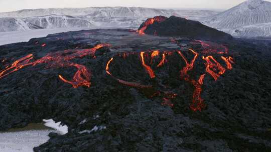 火山，熔岩，喷发，火山口