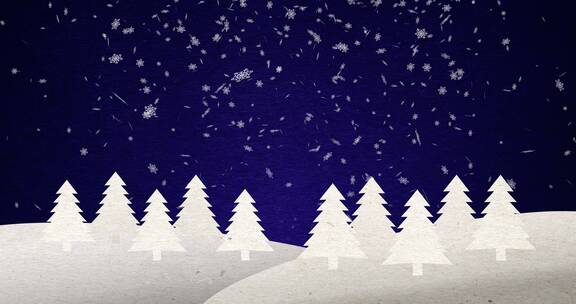 雪花和圣诞树的背景动画