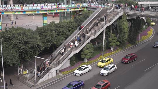 重庆市 渝北区红锦大道街景视频素材模板下载