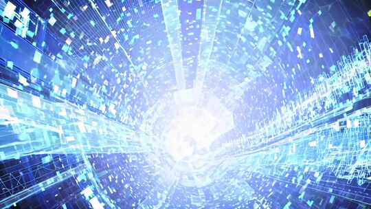 科技感蓝色穿梭隧道背景