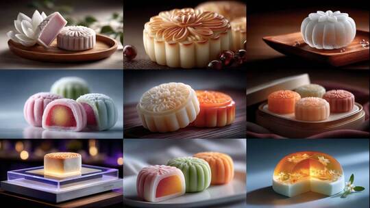 冰皮月饼清凉一夏中秋佳节团圆美味高清在线视频素材下载