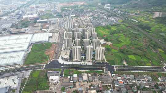 乡村高楼建筑风景航拍