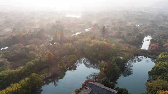 杭州秋天 西溪湿地 手摇船 湿地博物馆