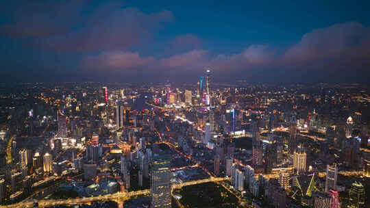 上海航拍延时摄影夜景