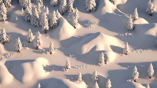 冬天森林雪景航拍