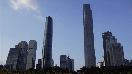 2023广州珠江新城CBD建筑群延时