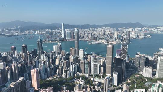 香港岛中环航拍视频