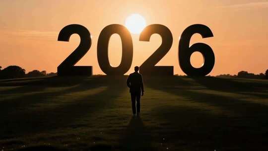 2026新年展望启程与希望背景