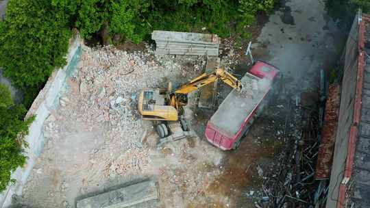 建筑、建筑、铲式拖拉机、装载