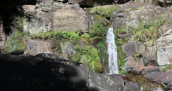 阳光山涧溪流泉水