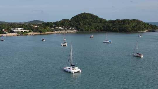 泰国苏梅岛波普海滩海岸线航拍自然景观视频素材模板下载