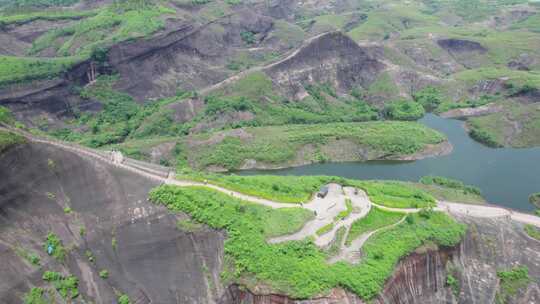 4k航拍郴州高椅岭丹霞地貌