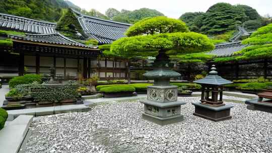 传统日式庭院风景