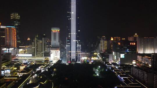 无锡夜景市中心三阳广场4K航拍夜景