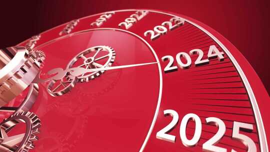 2024敲钟钟表新年启动开场视频素材视频素材模板下载