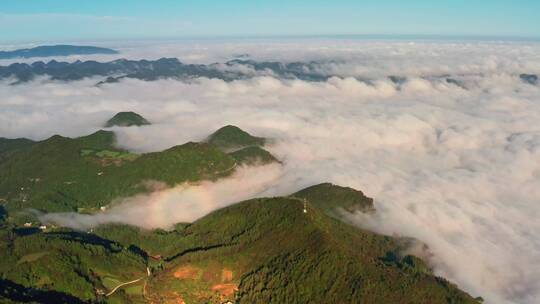 4k航拍高山峡谷云海