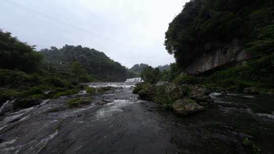 贵州穿洞河瀑布航拍