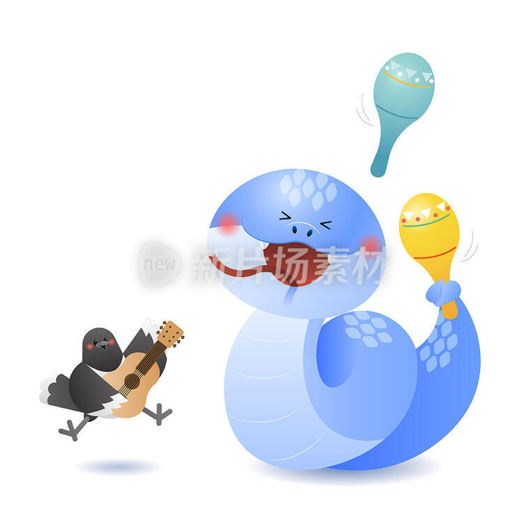 一条蛇和一只喜鹊