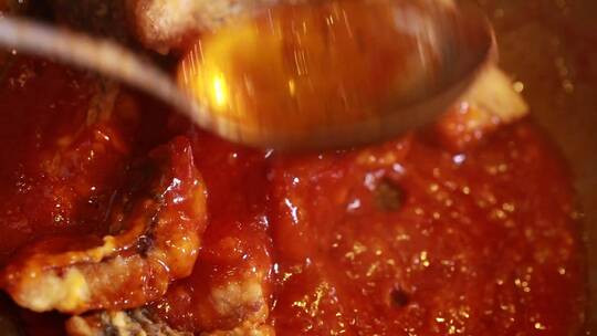 中餐美食糖醋番茄鱼块 (2)视频素材模板下载