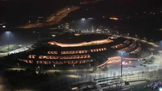 航拍 雄安 冬季 夜景 晚上 航拍雄安夜景