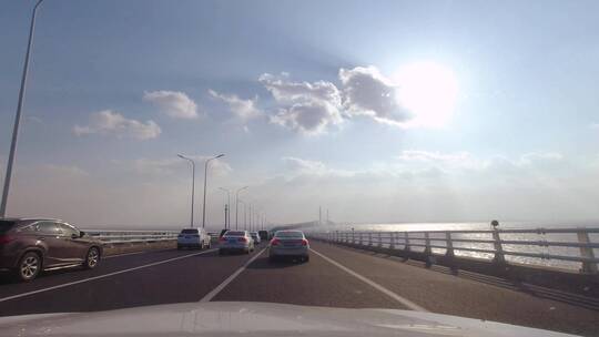 上海长江大桥崇明岛视频素材模板下载