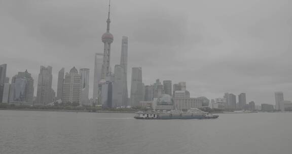 8K(log2素材)上海外滩黄浦江轮船