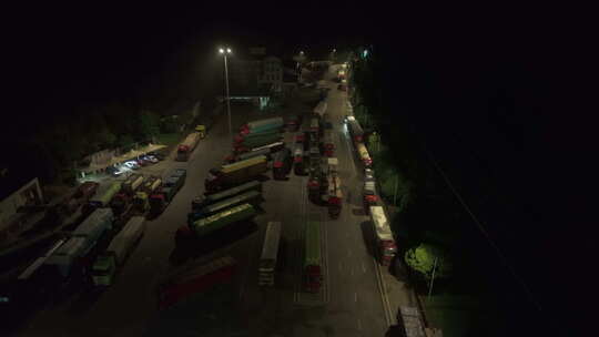 丰乐服务区 夜景 航拍视频素材模板下载