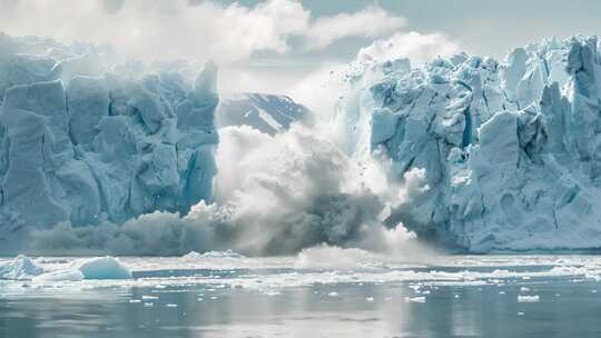 冰裂崩塌 全球气候变暖 冰川融化