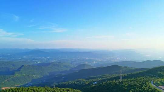 航拍四川北大门广元古蜀道山脉风景