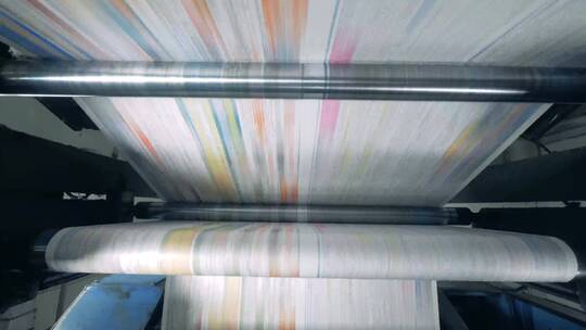 印刷机释放实心彩色纸视频素材模板下载