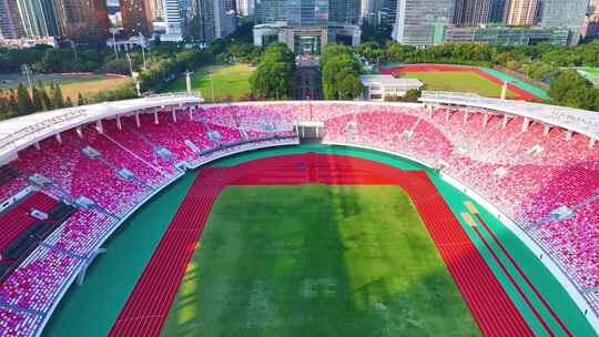 广州天河体育中心航拍体育馆天河区城市风景视频素材模板下载