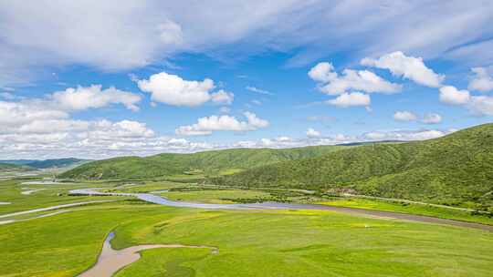 8K川西阿坝九红草原风光航拍延时