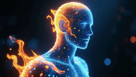 生命物质概念动画电子人人类进化起源