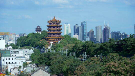 武汉武昌区黄鹤楼建筑风景