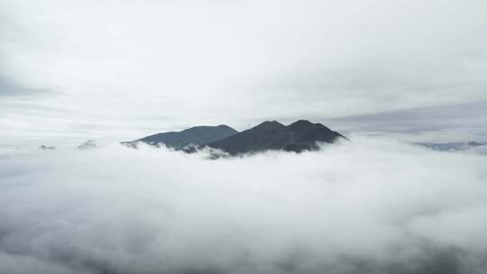 雨后高山云海风景航拍