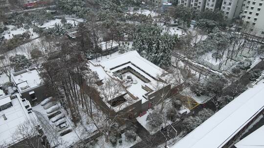 武汉武昌红巷毛泽东同志旧居雪景航拍