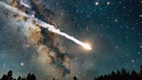 夜空流星划过星空景象