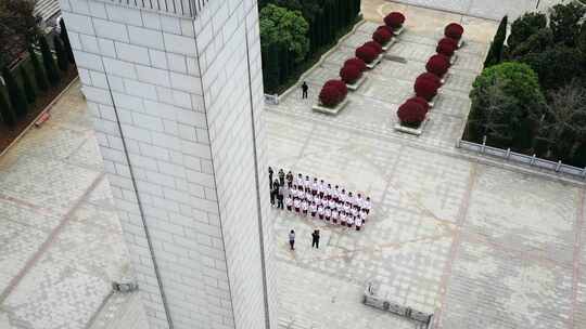 湖南岳阳张超烈士陵园航拍