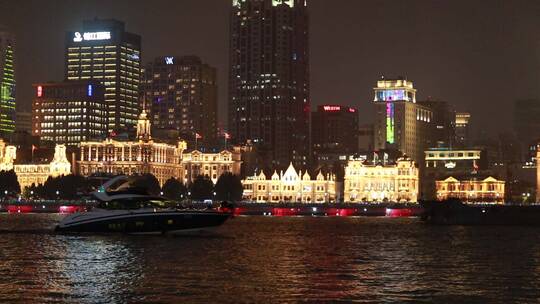 黄浦江外滩夜景视频素材模板下载