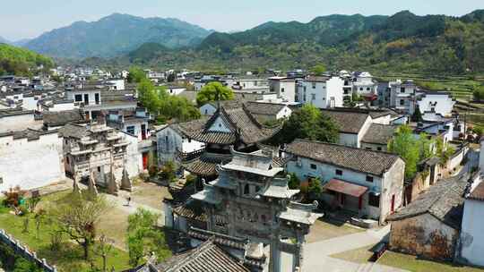 安徽黄山市歙县许村古村古建筑航拍