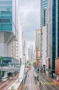 香港街头有轨电车交通车流延时摄影