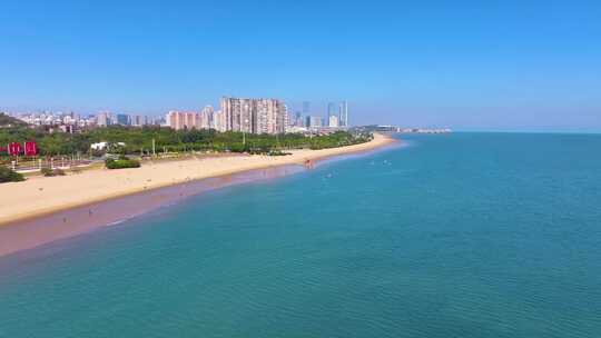 东海大海海边海水海浪沙滩海滩航拍风景唯美