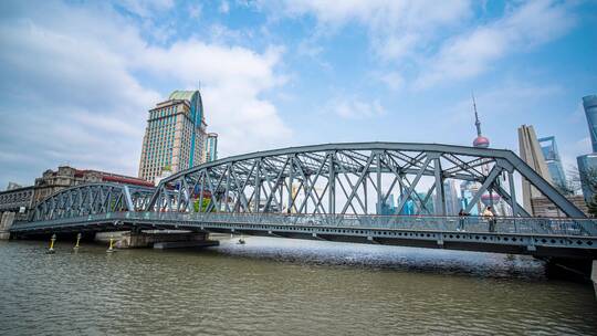 8k移动延时上海外白渡桥视频素材模板下载