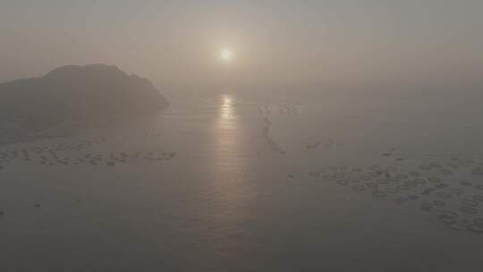 大钦岛海上海岛日落航拍4K