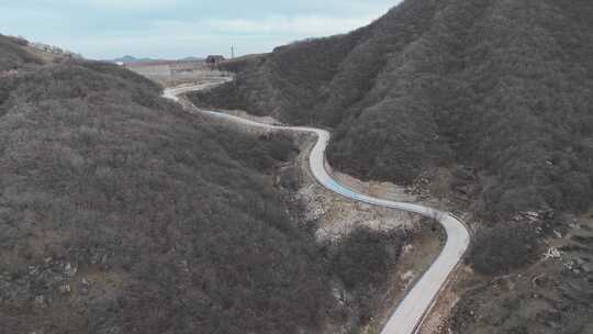 山 山路 山上 航拍 崎岖 陡峭