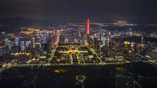 深圳市民中心灯光秀夜景延时