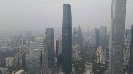 广州珠江新城城市CBD高楼建筑航拍