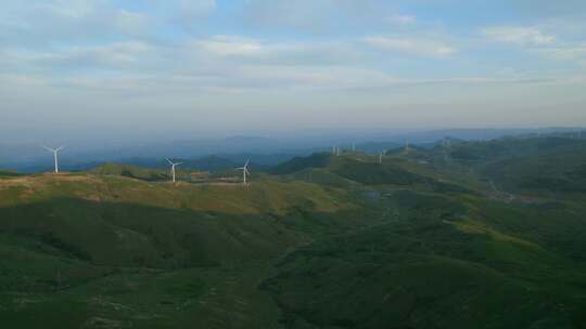 山脉风车风电能源航拍