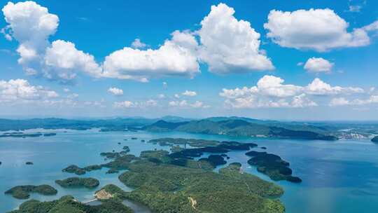 江西庐山西海柘林湖风景区航拍延时